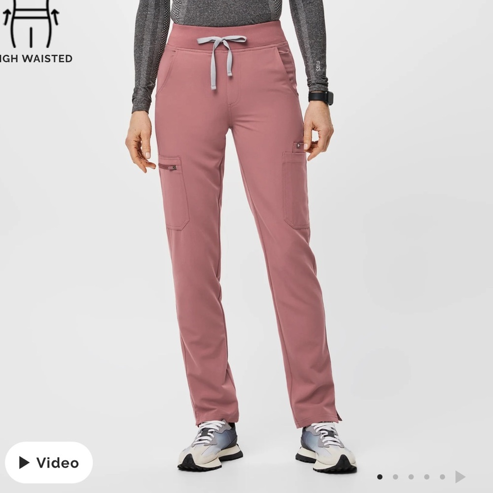 Figs High Waisted Yola Skinny Scrub Pants - Small - color: Mauve